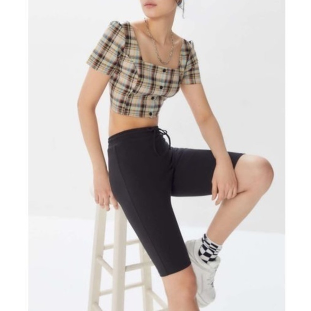 Urban Renewal Remnants Femme Plaid Cropped Top Size Small